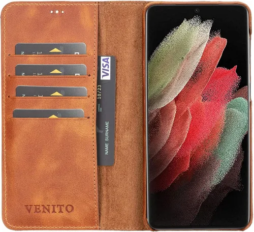 Vista 14 de Venito Florence - Funda de piel compatible con Samsung Galaxy S9, extra segura con bloqueo RFID, cartera desmontable para teléfono (gris decolorado)