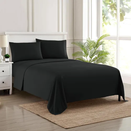 Vista 60 de Juego de sábanas extrasuaves de tamaño individual, ropa de cama transpirable y lujosa con correas elásticas integradas para las esquinas, colección