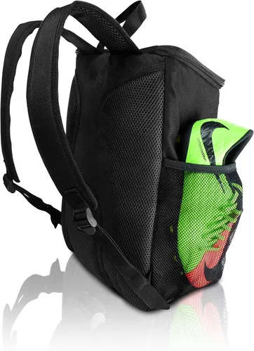 Vista 2 de Mochila de fútbol con compartimento para pelotas - Para niños y niñas La bolsa se adapta a todos los equipos de fútbol y equipo de gimnasio (negro)