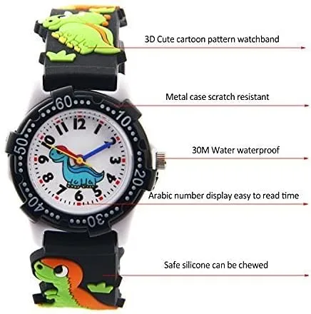 Vista 2 de ele ELEOPTION Kids Watch for Girls Boys Analog Watch, Waterproof Toddlers Digital Watch 3D Cute Cartoon Silicone Strap Watches for Kids Birthday Gift