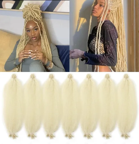 Vista 53 de Cabello afro trenzado elástico de 16 pulgadas, paquete de 3 marley twist para rastas falsas, trenzas rizadas de mariposa, cabello trenzado marley