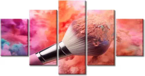Vista 38 de Póster abstracto de labios de niña, cuadros dorados sobre lienzo, arte de pared, hermosos pósteres e impresiones en lienzo de 5 piezas, arte