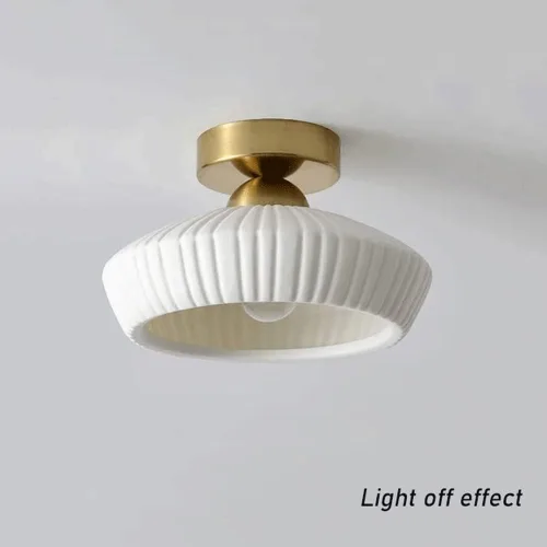 Vista 3 de Lámpara de techo retro de estilo rústico con pantalla de cerámica, iluminación moderna cerca del techo para dormitorio, cocina, porche, pasillo