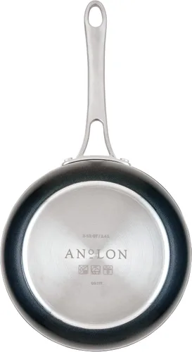 Vista 11 de Anolon X SearTech - Saucier antiadherente de aluminio con tapa, 2.5 cuartos de galón, gris súper oscuro