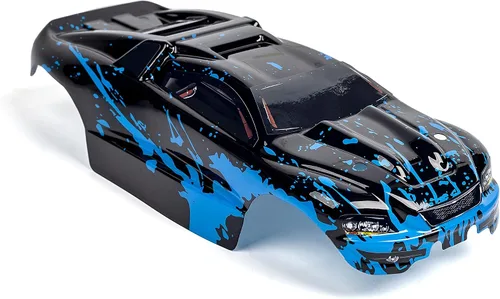 Vista 4 de SummitLink Cuerpo personalizado azul fangoso sobre negro estilo compatible con e-Revo Mini escala 1/16 RC coche o camión (camión no incluido)