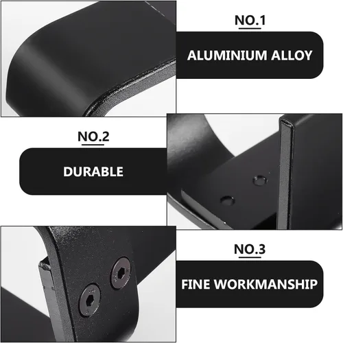 Vista 8 de Portable Folding Laptop Stand, Black Aluminium Alloy Holder for Desk