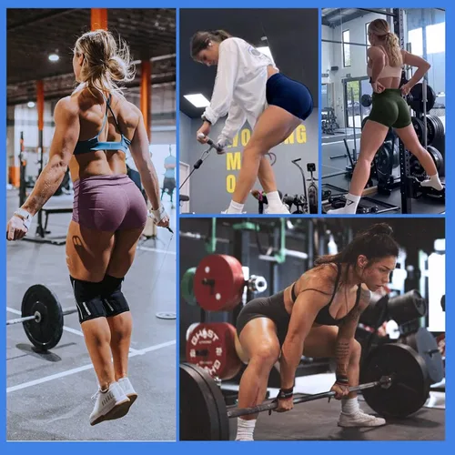 Vista 5 de GAYHAY Pantalones cortos de entrenamiento para mujer, con levantamiento de glúteos, sin costuras, cintura alta, para gimnasio, atletismo, ciclismo