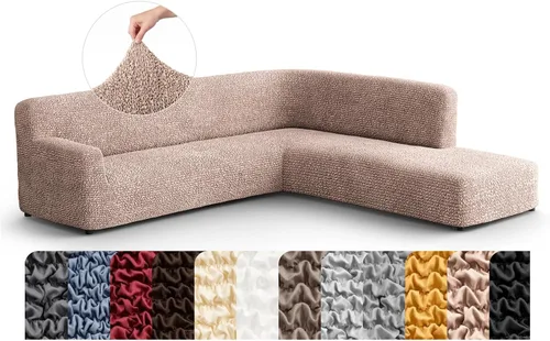 Vista 38 de PAULATO BY GA.I.CO. Funda de sofá modular, funda para sofá chaise longue en forma de L, fundas lavables para sofá esquinero, funda elástica de Gris