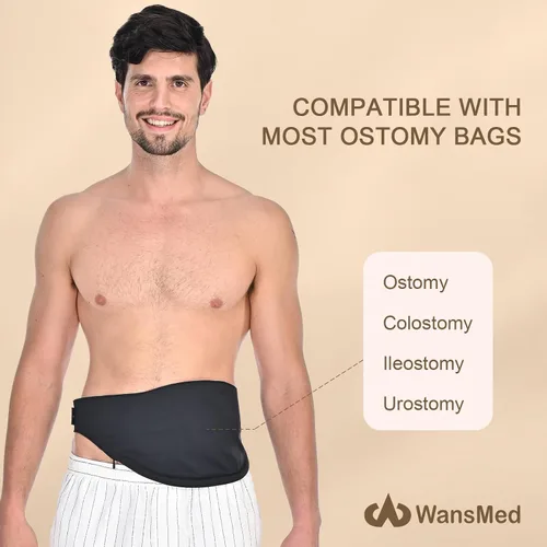 Vista 5 de Fundas para bolsas de ostomía WansMed para hombres y mujeres Cinturón para ostomía para deportes y vida diaria Solución a prueba de fugas y que