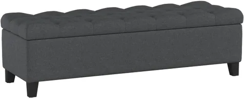 Vista 13 de Christopher Knight Home Ottilie Boucle Fabric Storage Ottoman Bench, Wooden Rectangular Ottoman with Storage, Bedroom End of Bed Foot Stool Beige