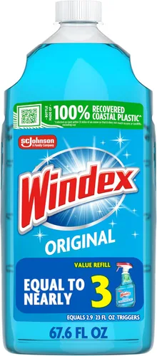 Vista 4 de Windex Recarga el limpiador original de cristales azules y ventanas