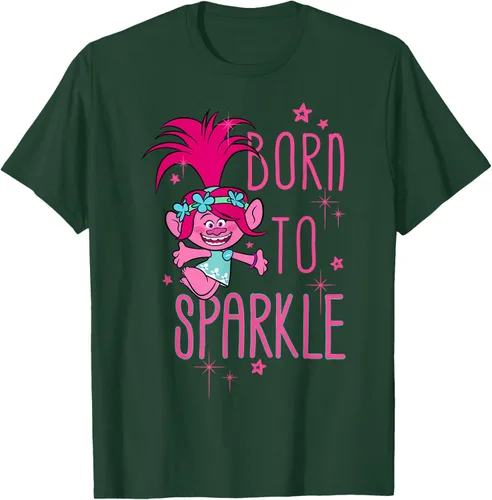 Vista 68 de DreamWorks Trolls Camiseta Born to Sparkle Negro