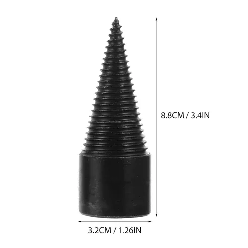 Vista 2 de 5pcs Wood Splitter Drill Bit Set, Steel Cone Firewood Splitter Bits for Electric Drill, Carpenter Woodworking Tool for Home and Outdoor Log Splitting