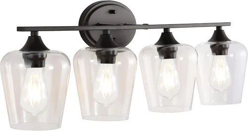 Vista 13 de JONATHAN Y JYL7545B Jayne - Lámpara de tocador LED rústica de 6 pulgadas con 1 luz de hierro/vidrio, casa de campo, campo francés, transicional