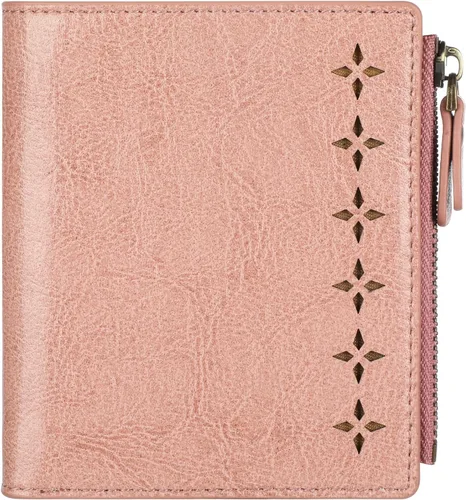 Vista 16 de Lavemi Carteras ultrafinas de cuero compacto para mujeres y niñas, con bloqueo RFID, tarjetero para tarjetas de crédito para mujeres 1-púrpura