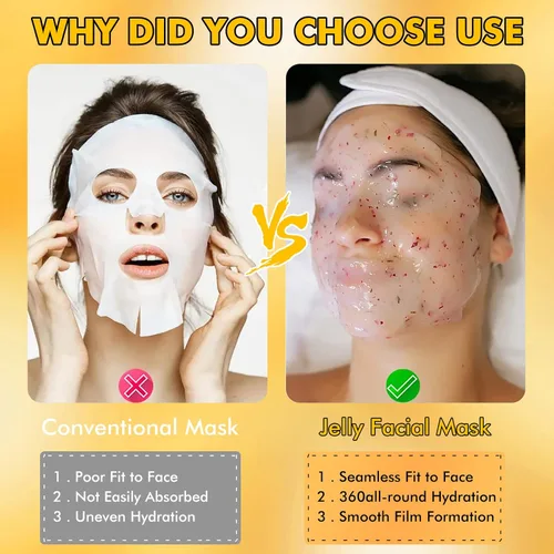 Vista 7 de Máscara de gelatina en polvo para faciales, antienvejecimiento de oro de 24 quilates, mascarilla facial profesional para combatir líneas finas