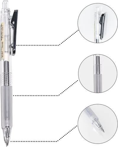 Vista 3 de Bolígrafos de 0.7 puntos medios de escritura suave, rodillo de gel fino, tinta negra, bolígrafos retráctiles para escribir diario, trabajo