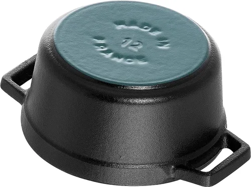 Vista 9 de STAUB - Olla de hierro fundido para horno holandés de 0.5 cuartos, redonda, hecha en Francia, para 1 persona, color negro mate