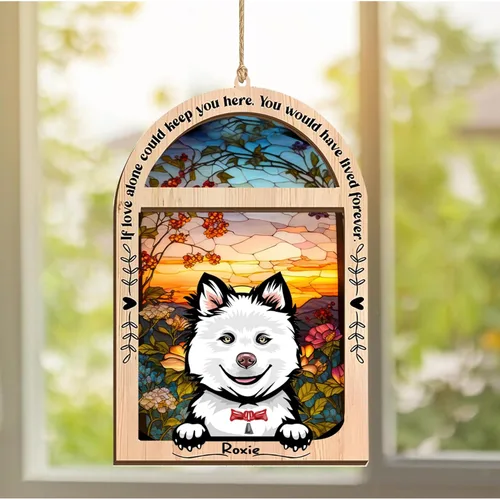 Vista 298 de LOVELYPOD Adorno de Navidad personalizado de sabueso afgano, atrapasoles con nombre, regalos de pérdida de mascotas, regalos para amantes