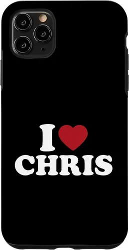 Vista 13 de Funda con corazón rojo para iPhone 16 I Love Chris, I Heart Chris