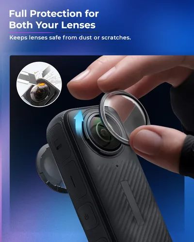 Vista 3 de JZW-Shop Protector de lente X4 con protector de pantalla para Insta 360 X4, protector de pantalla de vidrio templado para accesorios Insta 360 X4