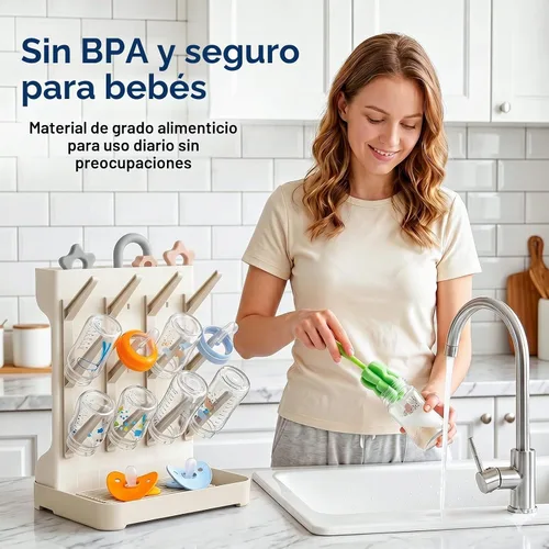 Vista 3 de GoMaihe Estante de Secado para Biberones: Soporte Vertical para Secador de Biberones que Ahorra Espacio - Soporte de Almacenamiento de Accesorios
