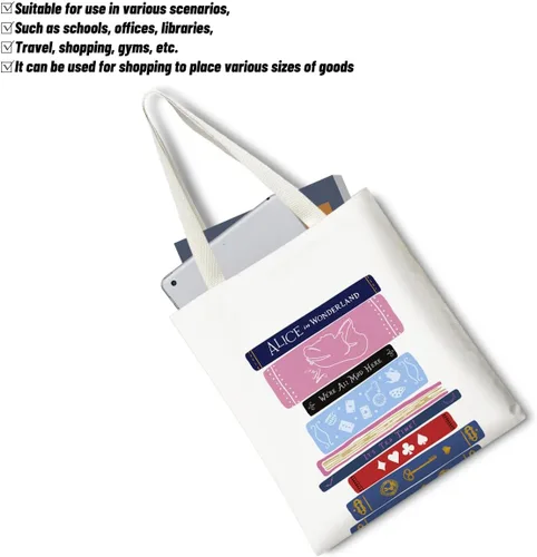Vista 4 de Silhouette of Alice Tote Bag Cotton Reusable Tote Shoulder Bag Fans Canvas Tote Bag For Gifts For Friends Fans