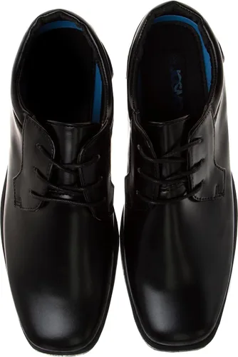 Vista 5 de Josmo Zapatos de vestir para niños Zapatos formales clásicos Oxford con cordones Negro marrón blanco (niño pequeño-niño grande)