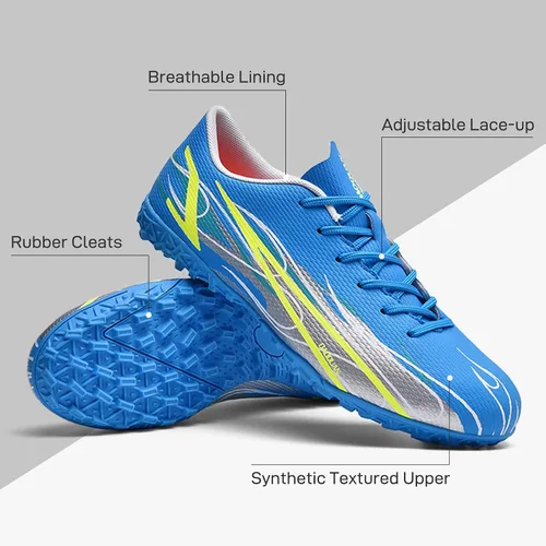 Vista 2 de Zapatos de fútbol para hombre, botines de fútbol atléticos, de alta calidad, transpirables, antideslizantes, para exteriores, para entrenamiento