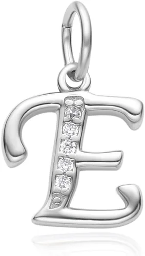 Vista 8 de Adabele Auténtica plata de ley brillante A-Z 26 letras pequeñas del alfabeto con circonita cúbica, colgante de diamantes de imitación resistente al
