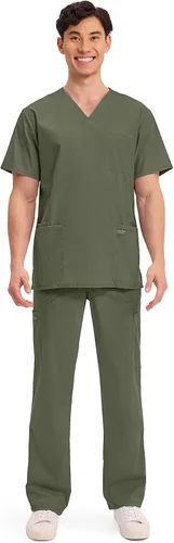 Vista 82 de Cherokee WW Professionals WW695 - Camisa de uniforme sanitario para hombre, con cuello en V