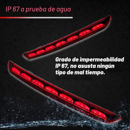 Vista 7 de Reflectores LED rojos para parachoques trasero, luces antiniebla, de freno, de cola, de señal de giro, plug and play, compatibles con Honda CIVIC