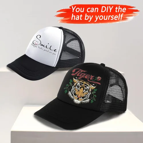Vista 4 de Ultrafun Paquete de 12 sombreros de camionero de verano de malla sublimación en blanco, gorras de béisbol ajustables para hombres y mujeres