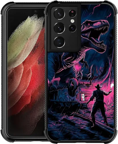 Vista 48 de Funda compatible con Samsung Galaxy S21, diseño de elefantes africanos, diseño increíble a prueba de golpes, antiarañazos, carcasa trasera