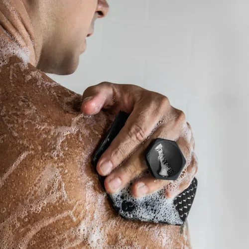 Vista 2 de TOOLETRIES - Exfoliante corporal y gancho – Exfoliante de silicona premium para limpiar, exfoliar y revitalizar tu piel – Accesorios de ducha