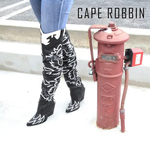 Vista 4 de Cape Robbin Hilda - Botas altas por encima de la rodilla y con tacón grueso y bajo