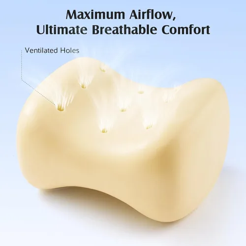 Vista 13 de YFONG Almohada de rodilla para dormir de lado, almohada de espuma viscoelástica, color gris