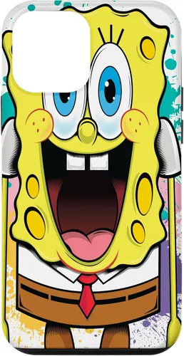 Vista 16 de Funda para iPhone 17 de Bob Esponja con salpicaduras de pintura