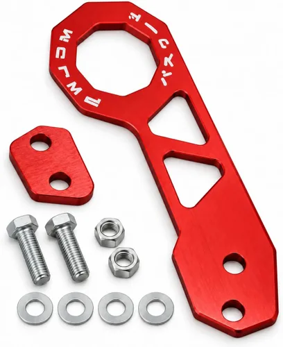 Vista 6 de Gancho de remolque trasero para coche universal, anillo de remolque de aleación de aluminio, gancho de remolque de carreras, color rojo