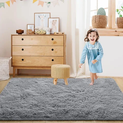 Vista 2 de Alfombras de chimenea para sala de estar, color rosa, 70.9 x 59.1 in, para dormitorio, guardería, habitación de los niños, sala de estar, oficina