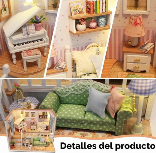 Vista 4 de Flever Kit de casa de muñecas en miniatura, habitación creativa con muebles para regalo romántico de San Valentín (debido a conocerte)
