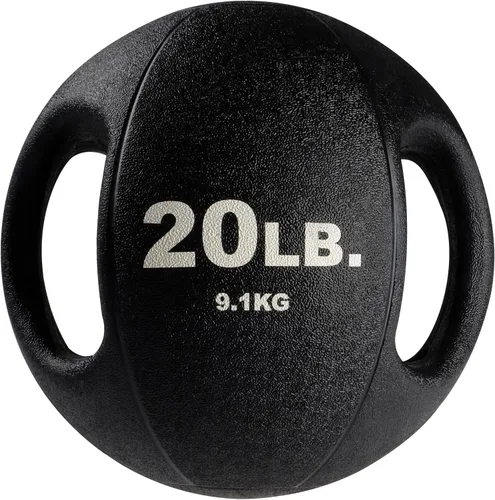 Vista 10 de Body-Solid Pelotas medicinales de ejercicio resistentes con asas dobles, pelota medicinal de agarre de goma antideslizante duradera