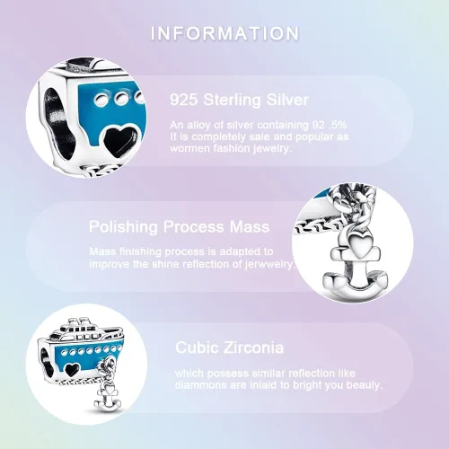 Vista 2 de Dijes de globos de corazón para mujeres, pulseras, collares, plata de ley 925, regalo de joyería de Navidad para el día de la madre