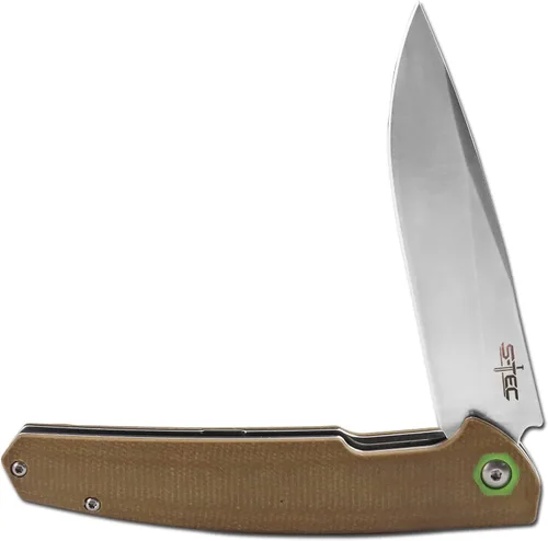 Vista 6 de S-TEC Sandvik - Cuchillo plegable de acero inoxidable con mango compuesto G10 (TS500 marrón)