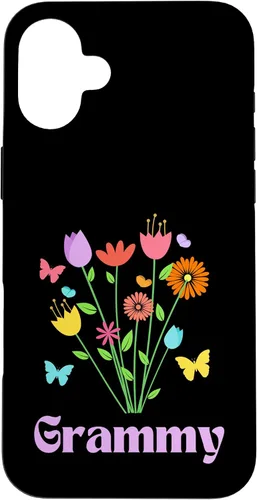 Vista 23 de iPhone 12/12 Pro Grammy Grandma Spring Flowers Pretty Tulips Butterfly Pink Case