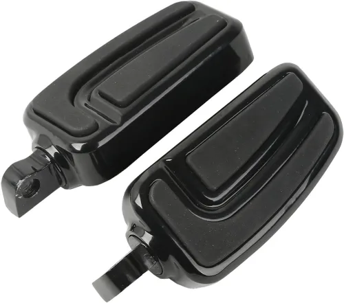 Vista 18 de TCT-MOTORPARTS Estriberas de pie para reposapiés estilo montaje macho de 0.433 in para Harley Touring Road King Glide Negro #01