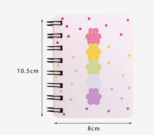 Vista 5 de Yansanido Cuaderno Pequeño en Espiral, 4 Piezas de 3.14 x 4.13 pulgadas, 4 estilos de diseño de tapa dura gruesa, páginas en blanco, 80 hojas, 160