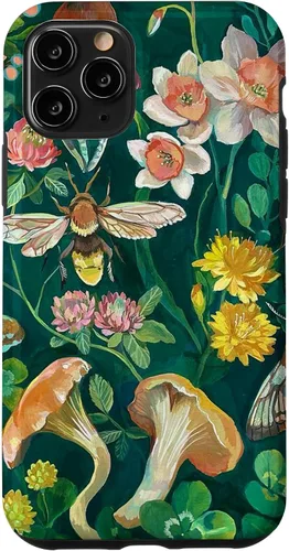 Vista 28 de Funda Boho Bee Greenery Luna Moth Vintage Botanical Mushroom para iPhone 13 Pro