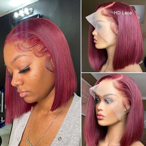 Vista 9 de Peluca de cabello humano sin pegamento con cordón para usar y llevar, precortada, densidad del 180%, 5x5, HD, transparente, encaje frontal, pelucas