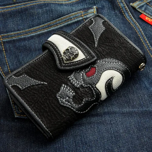 Vista 2 de Cartera de cuero genuino para motocicleta